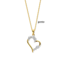 Collier coeur en plaqué or en zirconiums 755Z312