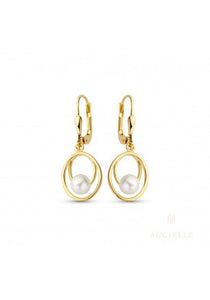 Boucles d'oreilles en or 18ct avec perles d'eau douce 382-195