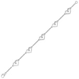 Bracelet Cœurs en argent et zirconium 2
