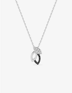 Collier en argent avec zirconiums blancs et noirs 654Z2094