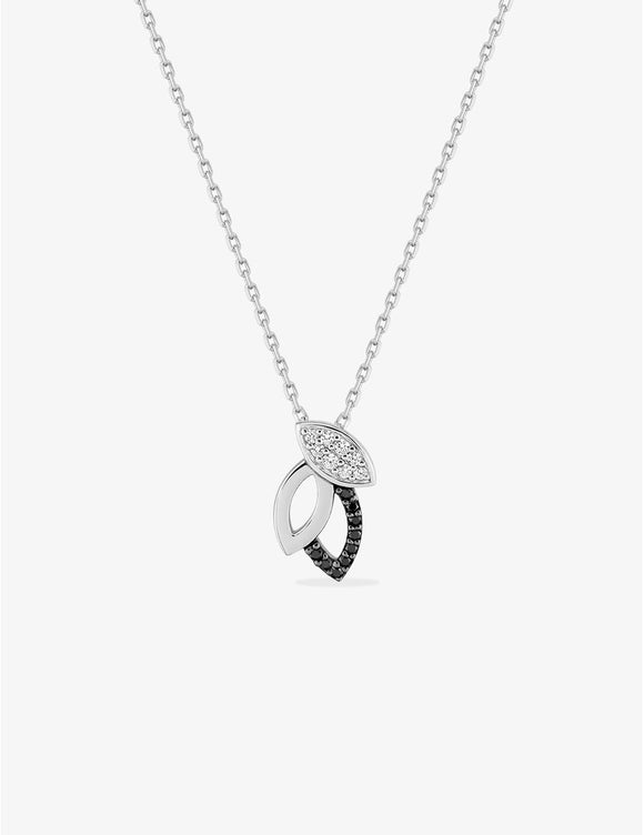 Collier en argent avec zirconiums blancs et noirs 654Z2094