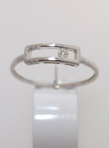 Bague or blanc 9ct et diamant 405-33