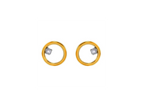 Boucles cercles en or jaune 9ct et diamants 484-161