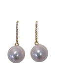 Boucles d'oreilles en or jaune 18ct et perles d'eau douce 382-157