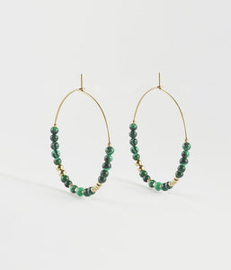 Boucles Créoles ZAG Favela avec malachite