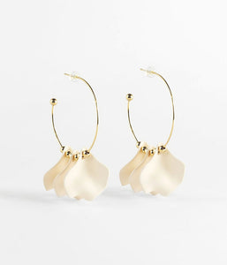Boucles d'oreilles ZAG Pétales maxi Beige
