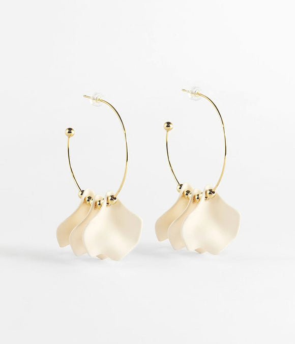 Boucles d'oreilles ZAG Pétales maxi Beige