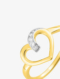 Bague coeur en plaqué or 711-414