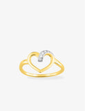 Bague coeur en plaqué or 711-414