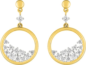 Boucles en plaqué or et zirconiums Déliah