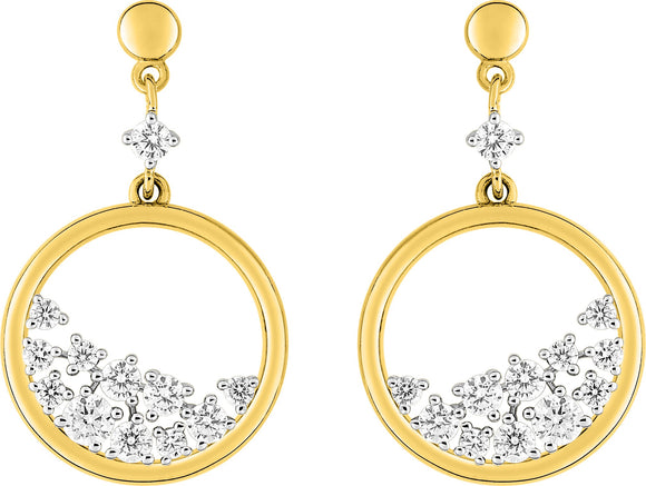 Boucles en plaqué or et zirconiums Déliah