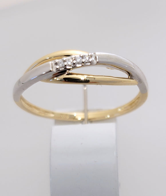 Bague bicolore 9ct et diamant 421-213