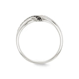 Bague en argent avec zirconiums noirs et blancs 611-3853