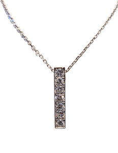 Pendentif en or blanc 18ct et 7 diamants 943-141