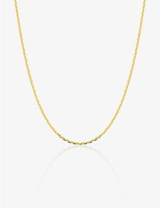 Chaine maille forçat carré en or jaune 18ct - différentes longueurs 350-477