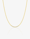 Chaine maille forçat carré en or jaune 18ct - différentes longueurs 350-477