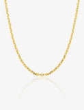 Chaine maille forçat diamanté en or jaune 18ct 2.10mm 350-510