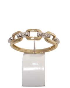 Bague or bicolore 9ct et diamant 415-14
