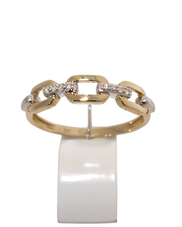 Bague or bicolore 9ct et diamant 415-14