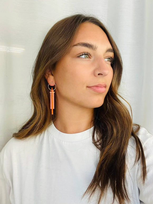 Boucles Rainbow mangue-rose poudré S