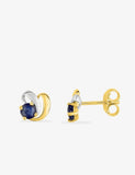 Boucles d'oreilles bicolore 18ct + saphir 384-386
