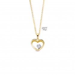 Collier coeur en plaqué or 755E1