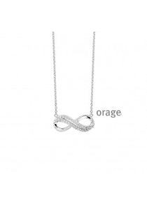 Collier infini double zirconium Argent