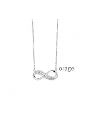 Collier infini double zirconium Argent