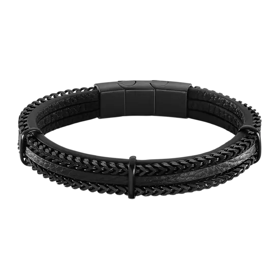Bracelet cuir noir LS2206-2-1