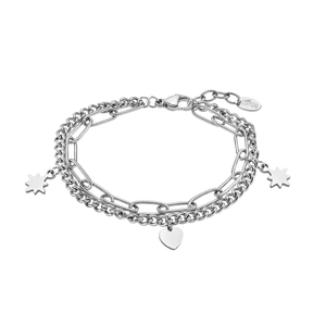 Bracelet Lotus style maille, étoile et coeur  LS2313-2-1