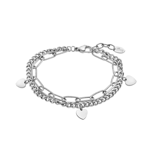 Bracelet Lotus style maille et coeur  LS2314-2-1