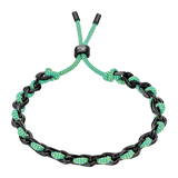 Bracelet acier noir + corde verte 846-24