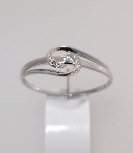 Bague or blanc 9ct et diamant 405-36