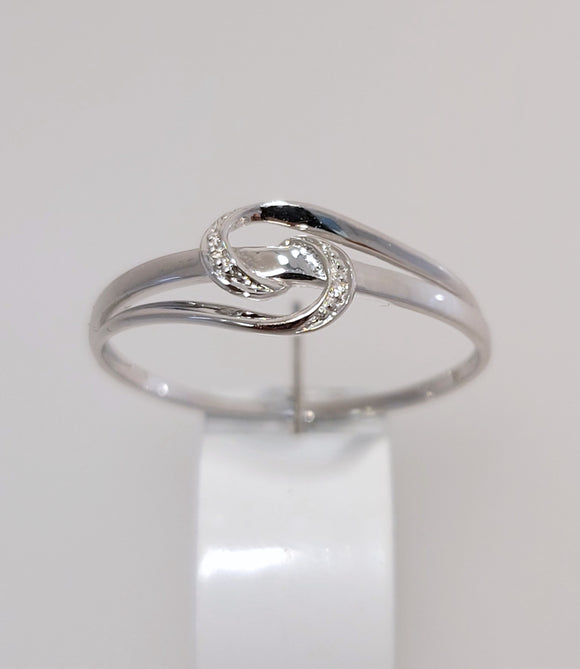 Bague or blanc 9ct et diamant 405-36