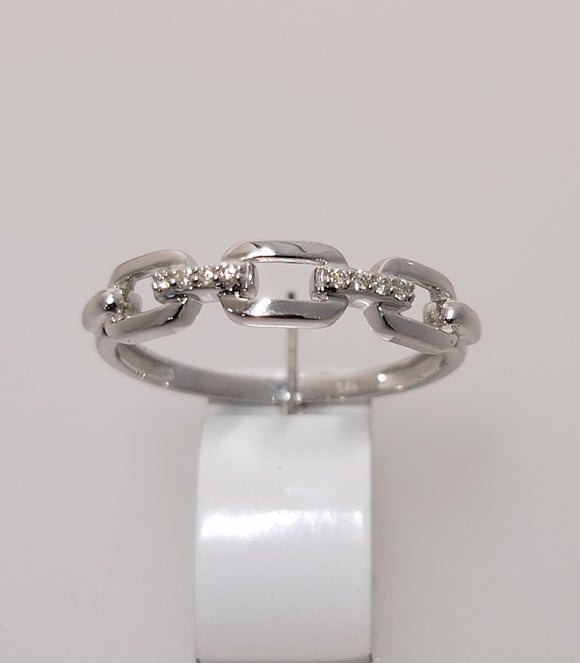 Bague or blanc 9ct et diamant 405-31