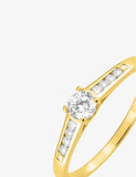 Bague solitaire accompagné en plaqué or 711-419