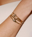 Bracelet jonc ZAG Aghione en acier doré