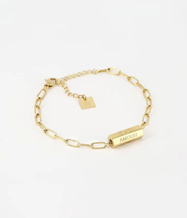 Bracelet ZAG Rabia en acier doré
