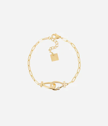 Bracelet ZAG Gancio en acier doré