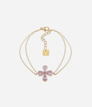 Bracelet ZAG Estial Violet en acier doré