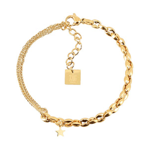 Bracelet ZAG Maillon étoile en acier doré