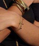 Bracelet Zag en acier doré 840J1097