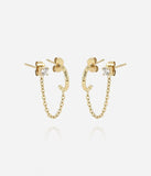 Boucles d'oreilles doubles ZAG Chi en acier doré (vendu à la pièce)