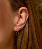 Boucles d'oreilles doubles ZAG Chi en acier doré (vendu à la pièce)