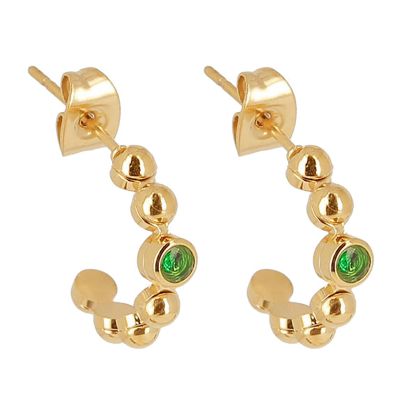 Boucles d'oreilles ZAG à billes en acier doré