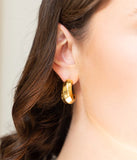 Boucles d'oreilles créoles ZAG Enora en acier doré