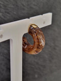 Créoles ZAG en acier doré et résine marron 880J798