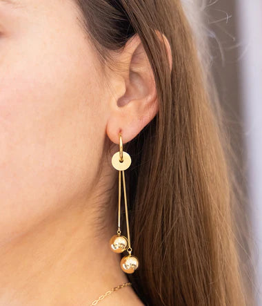 Boucles d'oreilles ZAG Portman en acier doré