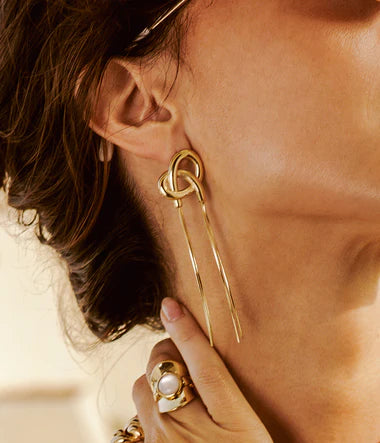 Boucles d'oreilles ZAG Bretzel en acier doré