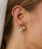 Boucles d'oreilles Zag Terrazzo en acier doré